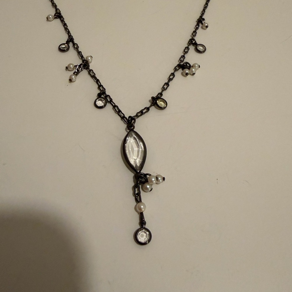 Vintage Cheryl Reis Elegant Black and Silver Necklace - Picture 2 of 4